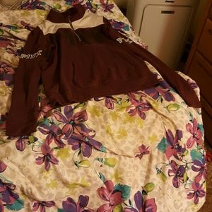 Pink Black orchid half zip pullover